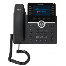 SIP телефон Flat-Phone B10, 20 SIP-аккаунтов, 2 порта 10/100/1000BASE-T, ЖК-дисплей, PoE, ТОРП
