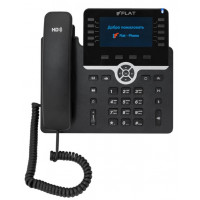 SIP телефон Flat-Phone B10P, 20 SIP-аккаунтов,2 порта 10/100/1000BASE-T, ЖК-дисплей, PoE, с БП, ТОРП